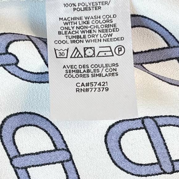 ⭐️ANN TAYLOR⭐️ Chain Print Popover long sleeve blouse size L PETITE - No Flaws✅ - Picture 7 of 7